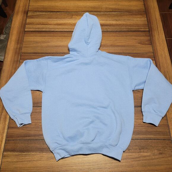 Wednesday LS Blue Youth Hoodie (Gildan) "I Hate People" - Size Y Small - Picture 3 of 6